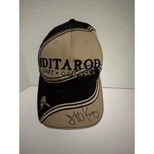 Vintage Iditarod 2002 Alaska Sled Dog Race Cabelas Jeff King Signed Auto Hat Cap